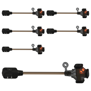 SUN JAKE 永旭電工 3插座耐熱動力軟線 F型平貼式插頭 厚度僅2.4公分, 0.3m, 沙色, 6條