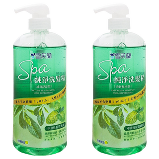 雪芙蘭 SPA 純淨清新舒涼洗髮精, 無矽靈, 天然APG潔淨成分, pH5.5, 添加薄荷精油 + 綠茶萃取, 650g, 2瓶