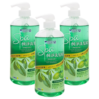 雪芙蘭 SPA 純淨清新舒涼洗髮精, 無矽靈, 天然APG潔淨成分, pH5.5, 添加薄荷精油 + 綠茶萃取, 650g, 3瓶