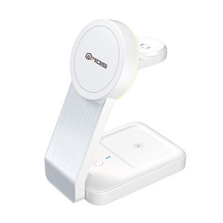 MOIS 摩世 折疊式三合一磁吸無線充電座 15W, 白色, 1個