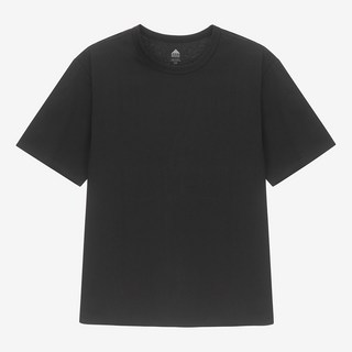 BASIC HOUSE 男女通用 16支棉 寬鬆版 透氣 短袖T恤 LATS0109, 黑色