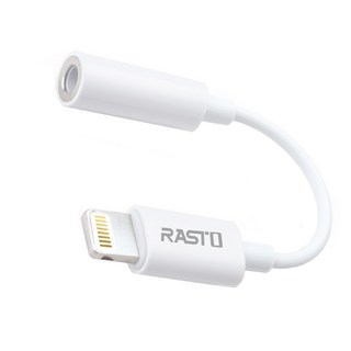 RASTO RX25 Lightning 轉3.5mm轉接線, 11cm, 白色, 1盒