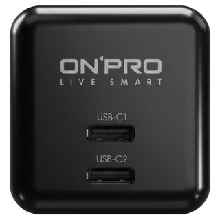 ONPRO ULTRA GAN 氮化鎵超急速PD充電器 雙C, 石磨黑, 1個