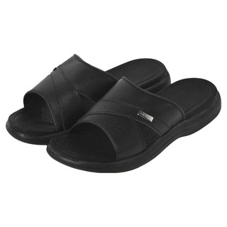 CMYK 男性舒適雙層氣墊拖鞋, 黑色, 260