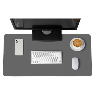 하이어데코 데스크 매트 가죽 논슬립 와이드 대형 마우스 장패드, 진그레이