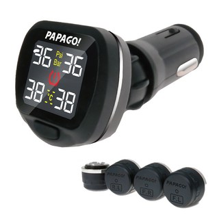 PAPAGO Tire Safe S22E 獨立型胎外式胎壓偵測器, 1個, 黑色