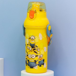 LiLFANT Minions彈蓋式肩帶水壺, 混色, 480ml, 1個