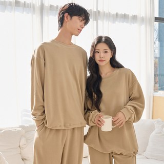 AnotherD 情侶款柔軟刷毛睡衣上下套裝