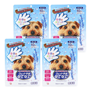 HondaYoko 免沖水洗沐手套 犬用, 10個, 4組