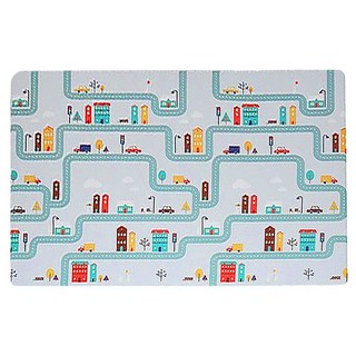 aginory 頂級雙面遊戲地墊, 汽車道路 + 六邊形 藍色