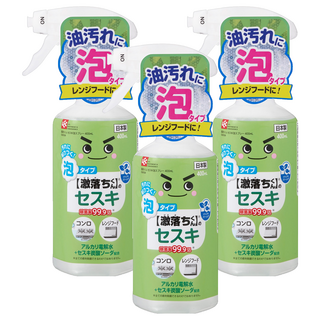 LEC 激落君 倍半碳酸鈉 電解水泡沫噴霧 清潔劑, 400ml, 3瓶