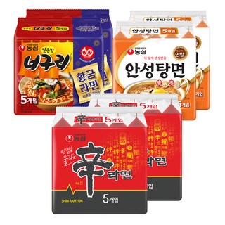 농심 신라면 10개 120g + 안성탕면 10개 125g + 너구리 10개 120g, 1세트