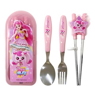 르번 유아용 슈팅스타 캐치티니핑 올인원 교정 젓가락 풀세트, 하츄핑, 스푼 + 포크 + 교정젓가락 + 케이스, 1개