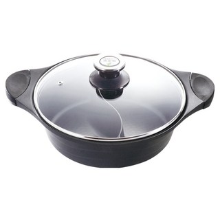 PERFECT 日式黑金鋼鴛鴦鍋 附蓋, 30cm, IKH-35030, 1個