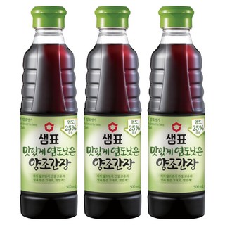 샘표 맛있게 염도낮은 양조간장, 500ml, 3개