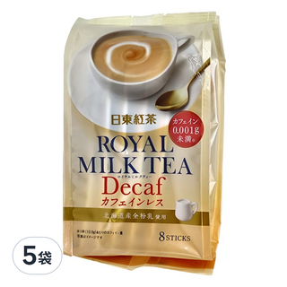 日東紅茶 皇家奶茶 低咖啡因 (8條袋裝), 北海道產全粉乳使用, 12.5g, 8條, 5袋