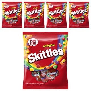 Skittles 彩虹糖 混合水果口味, 345g, 5個