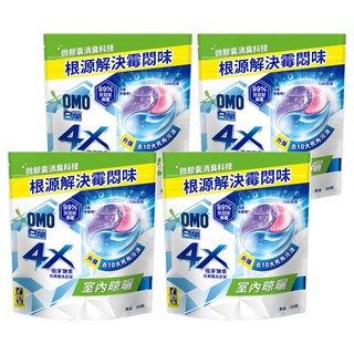 白蘭 4X極淨酵素抗病毒洗衣球 室內晾曬 補充包, 30顆, 4袋