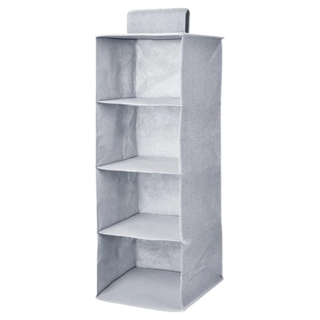 衣櫥四層掛袋 灰色 可水洗, 27 x 27 x 80cm