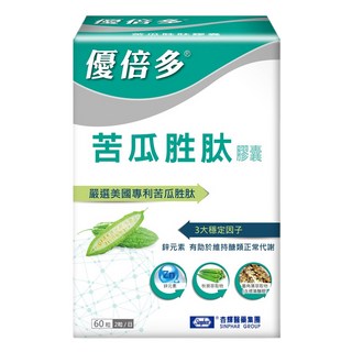 Sinphar 杏輝醫藥 YouBest 優倍多 苦瓜胜肽膠囊 專利苦瓜胜肽 含鋅 秋葵萃取物 墨角藻膠, 60顆, 1盒