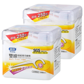 Shallop 刷樂 雙線超細滑牙線棒, 250支, 2盒