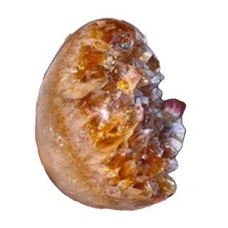 全拋光黃水晶蛋 恐龍蛋晶洞, 5.3 x 4.9 x 6.5