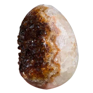 全拋光黃水晶蛋 恐龍蛋晶洞 75號 207公克, 6.7 x 5 x 4.8cm