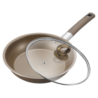 Q.M.P 鍋太后 無塗層不沾黏鈦鍋 鈦合金平底鍋 單柄帶蓋平底鍋-26cm, 1個