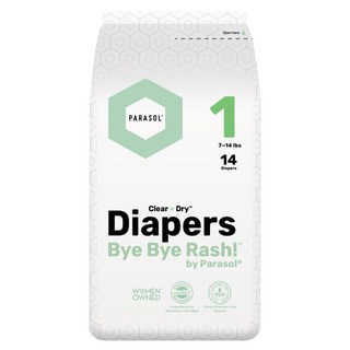 PARASOL Clear + DryTM 新科技水凝尿布 工藝升級版 1, ~5kg, NB, 14片