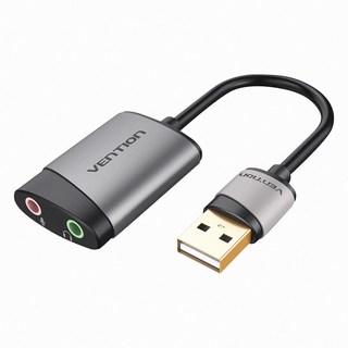 VEnTIOn 威迅 CDK系列 USB轉3.5mm 音頻轉換器 - 線長0.15m USB2.0 A公轉3.5mm母, 耳麥分離雙孔款, 1條