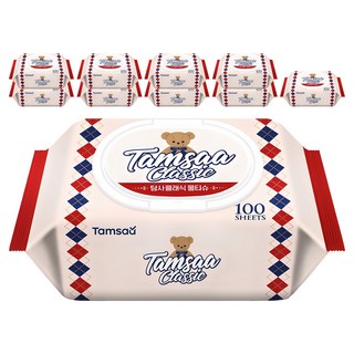 탐사 클래식 물티슈 캡형, 100매, 10개