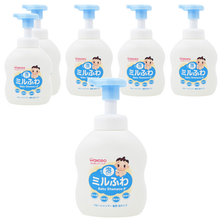 WAKODO 和光堂 潤澤嬰幼兒洗髮泡, 低刺激, 弱酸性, 無香料, 無著色, 泡沫型, 450ml, 6瓶