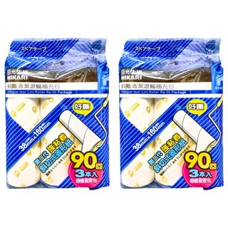日光生活 斜撕清潔滾輪 補充包 90回 R867 3本入, 2包