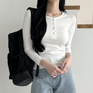 Lalaon 女款基本款素色長袖羅紋T恤 TSP1002