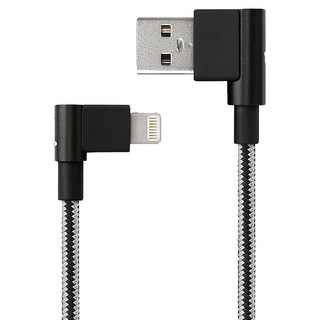 pqi 勁永 i-Cable 90 Degree LA, Lightning to USB 充電線, 30cm, 黑色, 1條