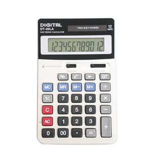 다와 디지털 탁상용 계산기 DT-20LA, 혼합 색상, 1개