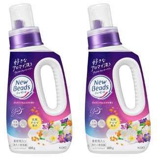 Kao 花王 New Beads 植萃香氛洗衣精 茉莉麝香 690g, 2瓶