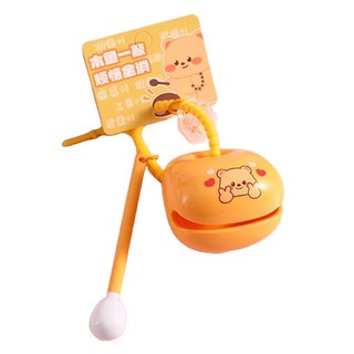 Toppia 方便攜帶型木魚吊墜 奶油熊木魚鑰匙圈 黃色小丑, 1個, 單一商品