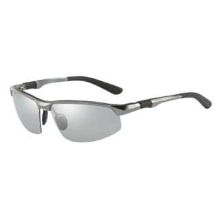 MEGASOL 寶麗萊UV400偏光太陽眼鏡 A3121 銀灰 鋁鎂合金輕盈舒適, 1個