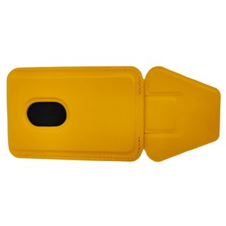 POLYWELL 寶利威爾 磁吸式手機支架 Magsafe 卡夾 卡包 折疊式 皮革質感 適用iPhone PW15-T65-0279, 澄黃色, 1個