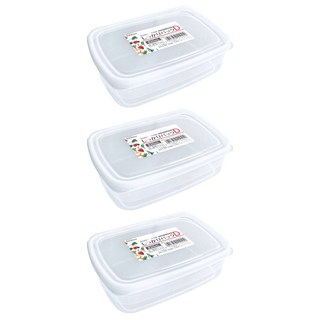 NAKAYA 刻度長形保存容器 D 3個, 1組, 3個容器 + 3個蓋子