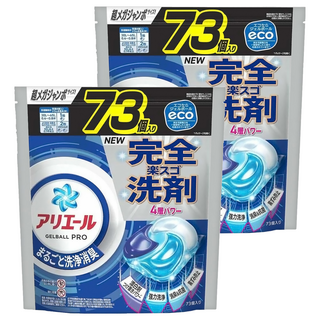 ARIEL 日本原裝進口 4D抗菌洗衣球 經典抗菌 藍色, 73顆, 2袋