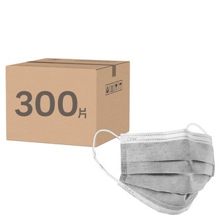 DRX 達特世 成人活性碳醫用平面口罩, 灰色, 50片, 6組