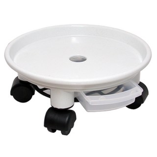 플라팜 이동식 동그리 화분받침대, 화이트, 1개
