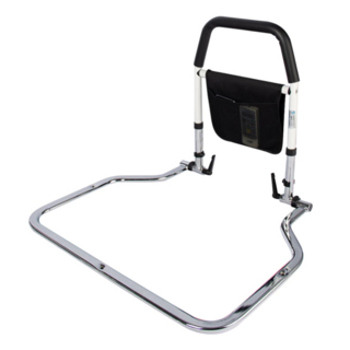 老人孕婦起床助力扶手架 碳素鋼管 聚酯網 PU材質 黑色PU泡棉安全扶手, 寬66 x 深55 x 高50~58cm, 摺疊款, 1支