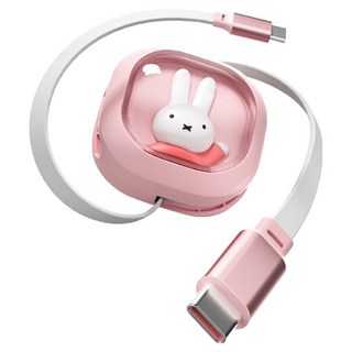Mipow Miffy Type C-Type C 傳輸線 65W 480Mbps, 1.2m, 粉色, 1條