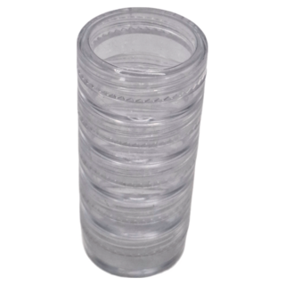 便攜迷你五層圓形收納盒, 透明, 1組