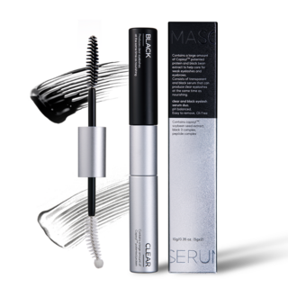 DAILYWONDER 2in1雙頭睫毛膏精華睫毛營養液 黑色+透明, 1個, 10g