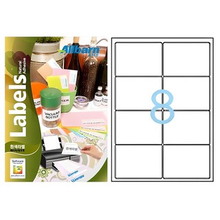 올바른라벨 라벨지 AL008, 8칸, 100개