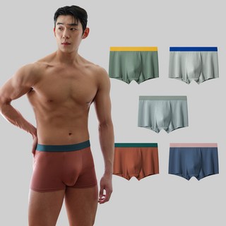 COB 男士撞色腰帶四角內褲 5件組